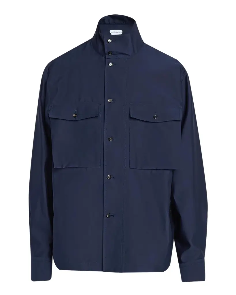 Bottega Veneta Men's Washed Cotton and Silk Overshirt | Image 1 Bottega Veneta Men's Washed Cotton and Silk Overshirt | Image 1