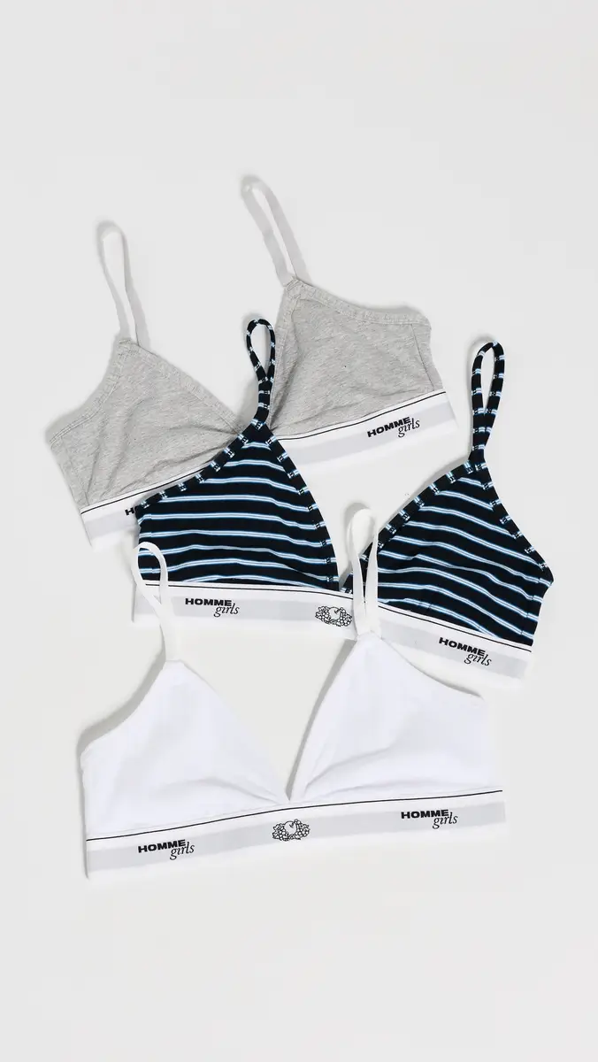 Hommegirls x Fruit of The Loom Triangle Bra 3 Pack | Thumbnail 2
