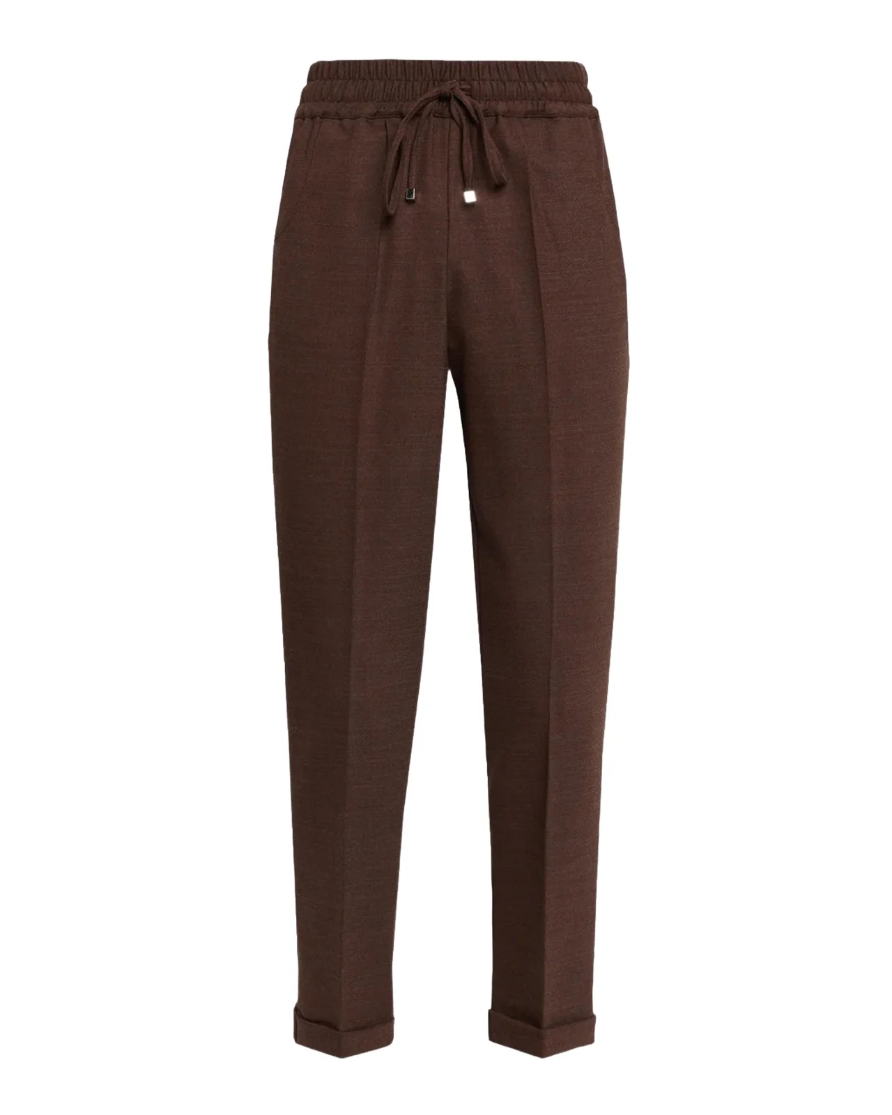 Virgin Wool-Blend Crop Trousers