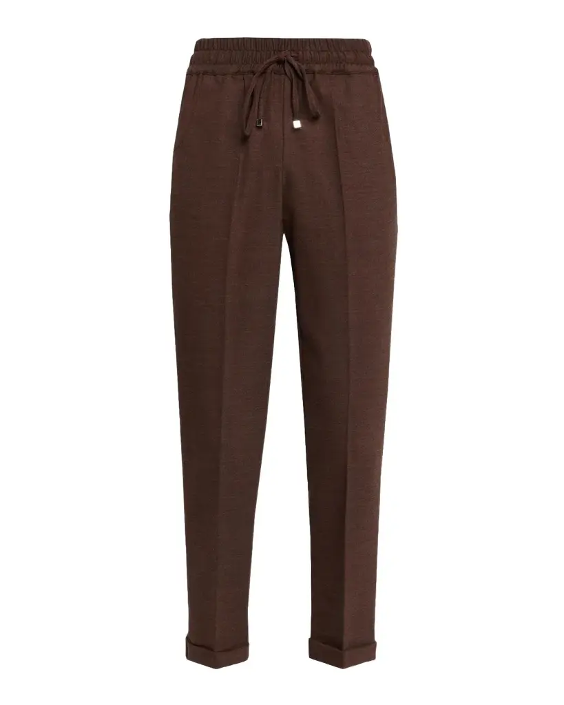 Kiton Virgin Wool-Blend Crop Trousers | Image 1 Kiton Virgin Wool-Blend Crop Trousers | Image 1