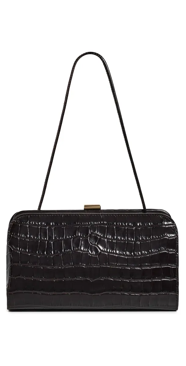 Loeffler Randall Zella Covered Frame Clutch Ebony One Size | Image 1 Loeffler Randall Zella Covered Frame Clutch Ebony One Size | Image 1