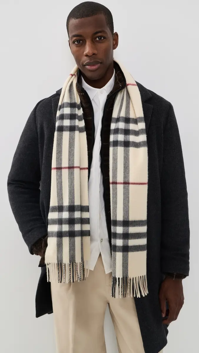 Burberry Check Cashmere Scarf | Thumbnail 4 Burberry Check Cashmere Scarf | Thumbnail 4