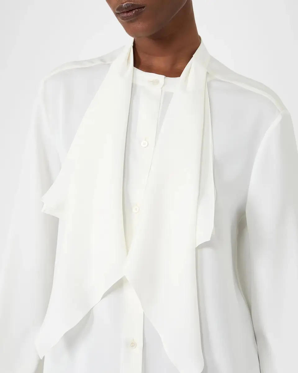 Max Mara Ruffled Neck-Scarf Silk Charmeuse Shirt | Thumbnail 5 Max Mara Ruffled Neck-Scarf Silk Charmeuse Shirt | Thumbnail 5