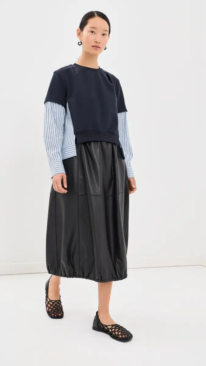3.1 Phillip Lim Stripe Poplin Combo Sweatshirt | Thumbnail 5 3.1 Phillip Lim Stripe Poplin Combo Sweatshirt | Thumbnail 5