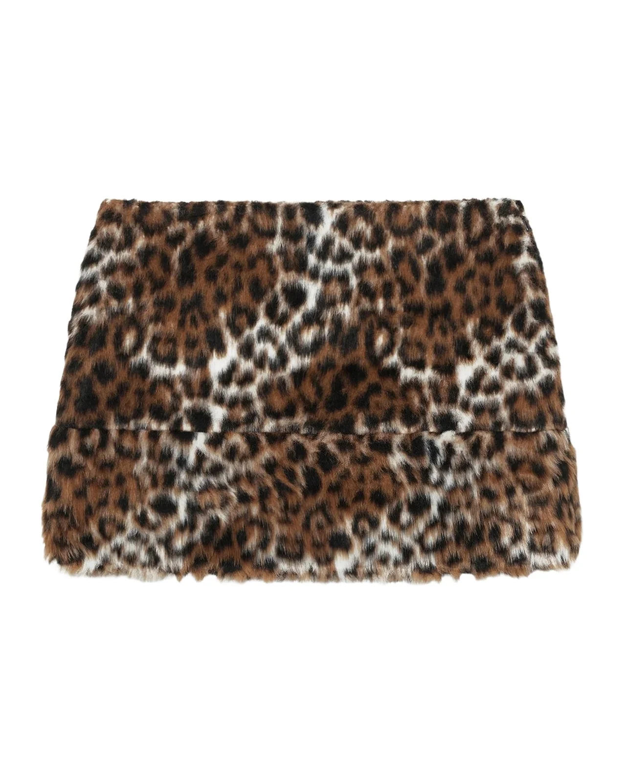 Faux Fur Leopard Mini Skirt Faux Fur Leopard Mini Skirt