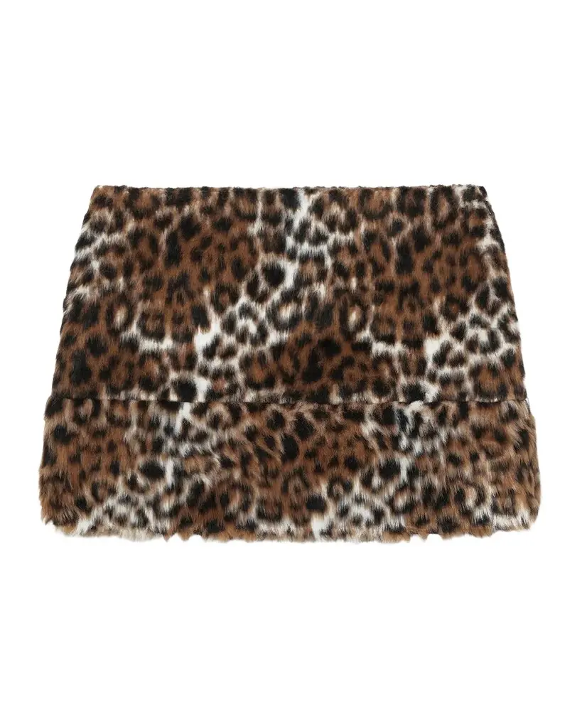 Marc Jacobs Faux Fur Leopard Mini Skirt | Image 1 Marc Jacobs Faux Fur Leopard Mini Skirt | Image 1