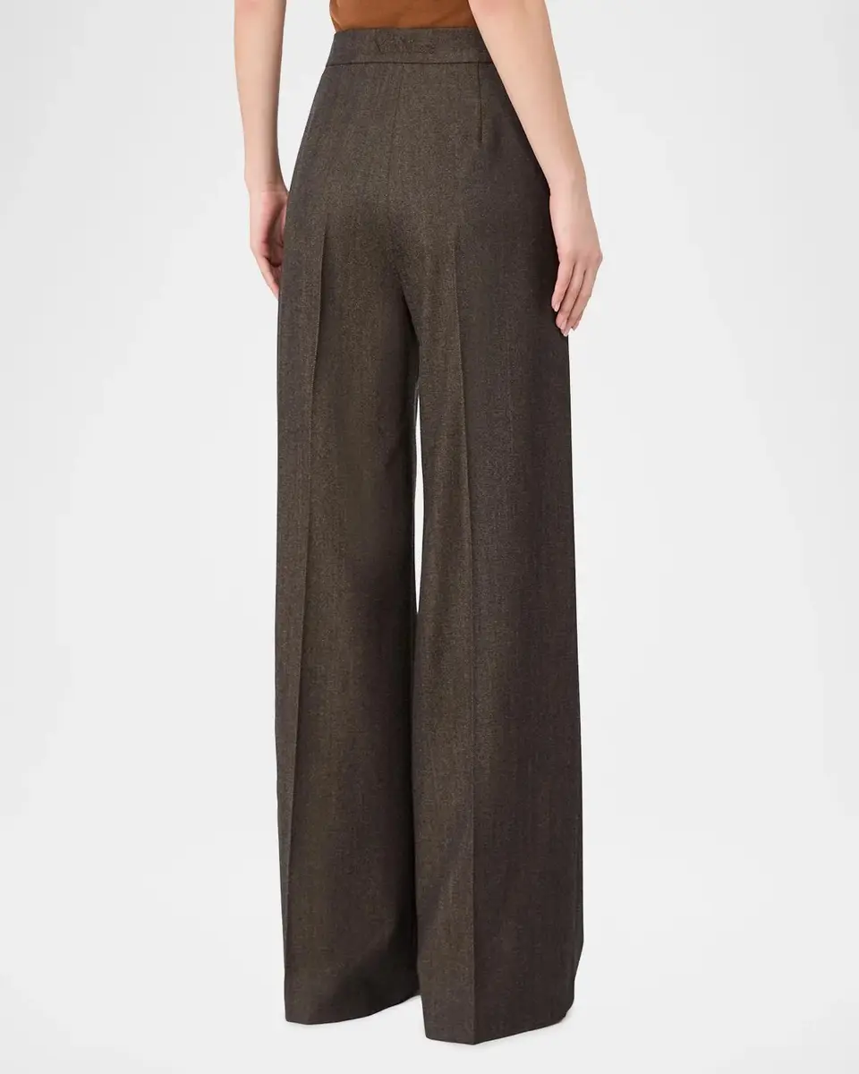 Max Mara Wool Twill Wide-Leg Trousers | Thumbnail 3 Max Mara Wool Twill Wide-Leg Trousers | Thumbnail 3