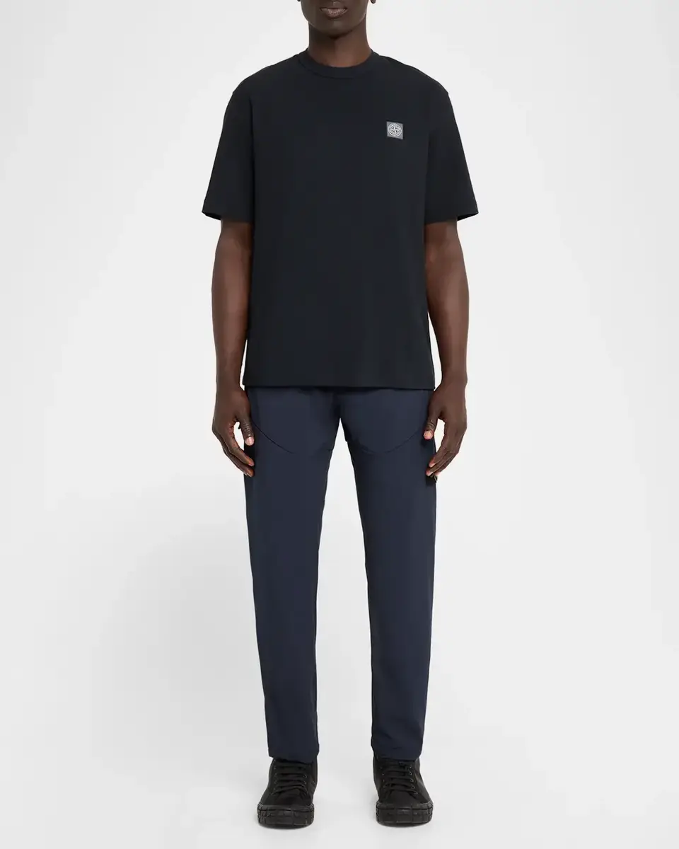 Stone Island Men's Cotton Compass Label Crewneck T-Shirt | Thumbnail 2 Stone Island Men's Cotton Compass Label Crewneck T-Shirt | Thumbnail 2