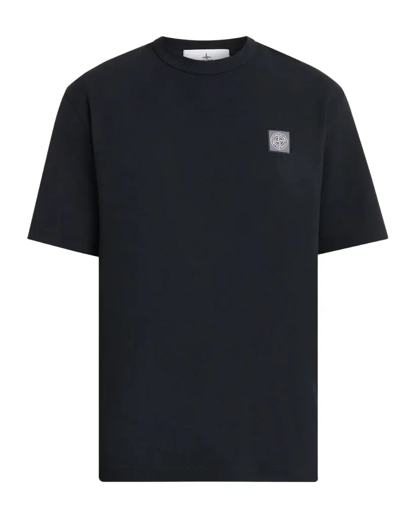 Stone Island Men's Cotton Compass Label Crewneck T-Shirt | Image 1 Stone Island Men's Cotton Compass Label Crewneck T-Shirt | Image 1