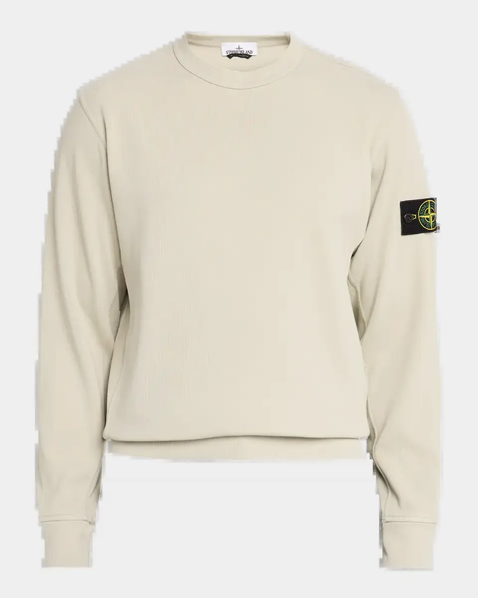 Stone Island Men's Cotton Micro-Rib Crewneck Sweater | Thumbnail 2 Stone Island Men's Cotton Micro-Rib Crewneck Sweater | Thumbnail 2