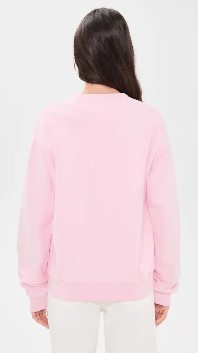 Sporty & Rich J'adore Flocked Crew Neck Sweatshirt | Thumbnail 3 Sporty & Rich J'adore Flocked Crew Neck Sweatshirt | Thumbnail 3