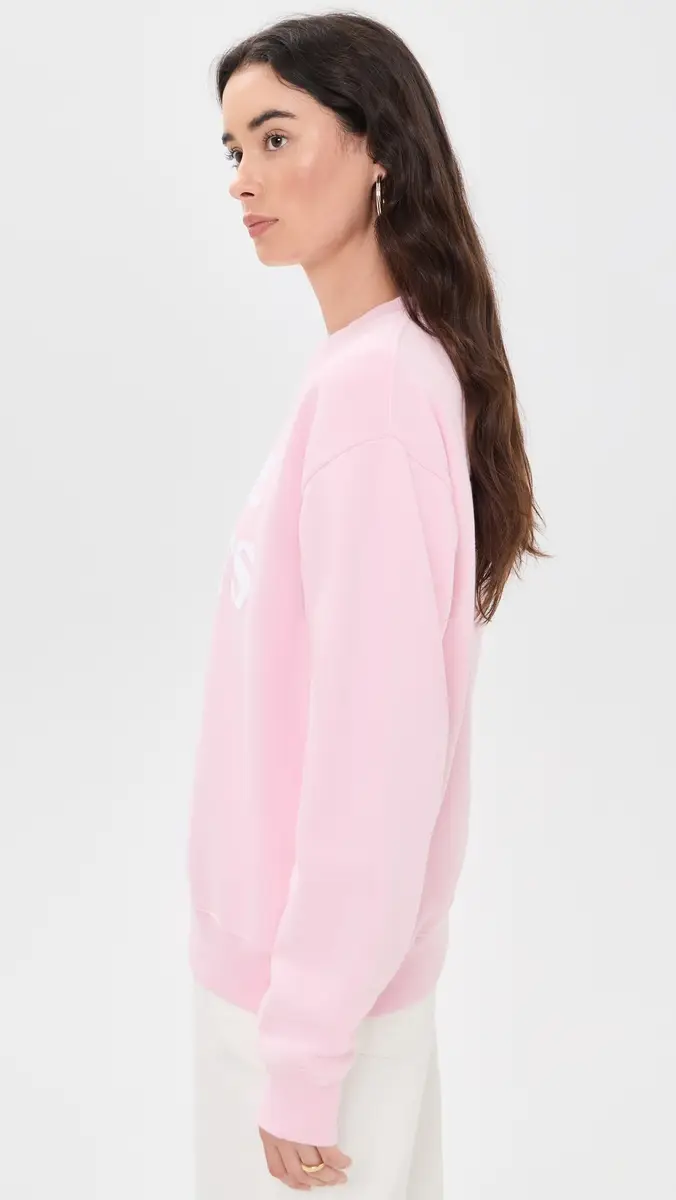 Sporty & Rich J'adore Flocked Crew Neck Sweatshirt | Thumbnail 4 Sporty & Rich J'adore Flocked Crew Neck Sweatshirt | Thumbnail 4