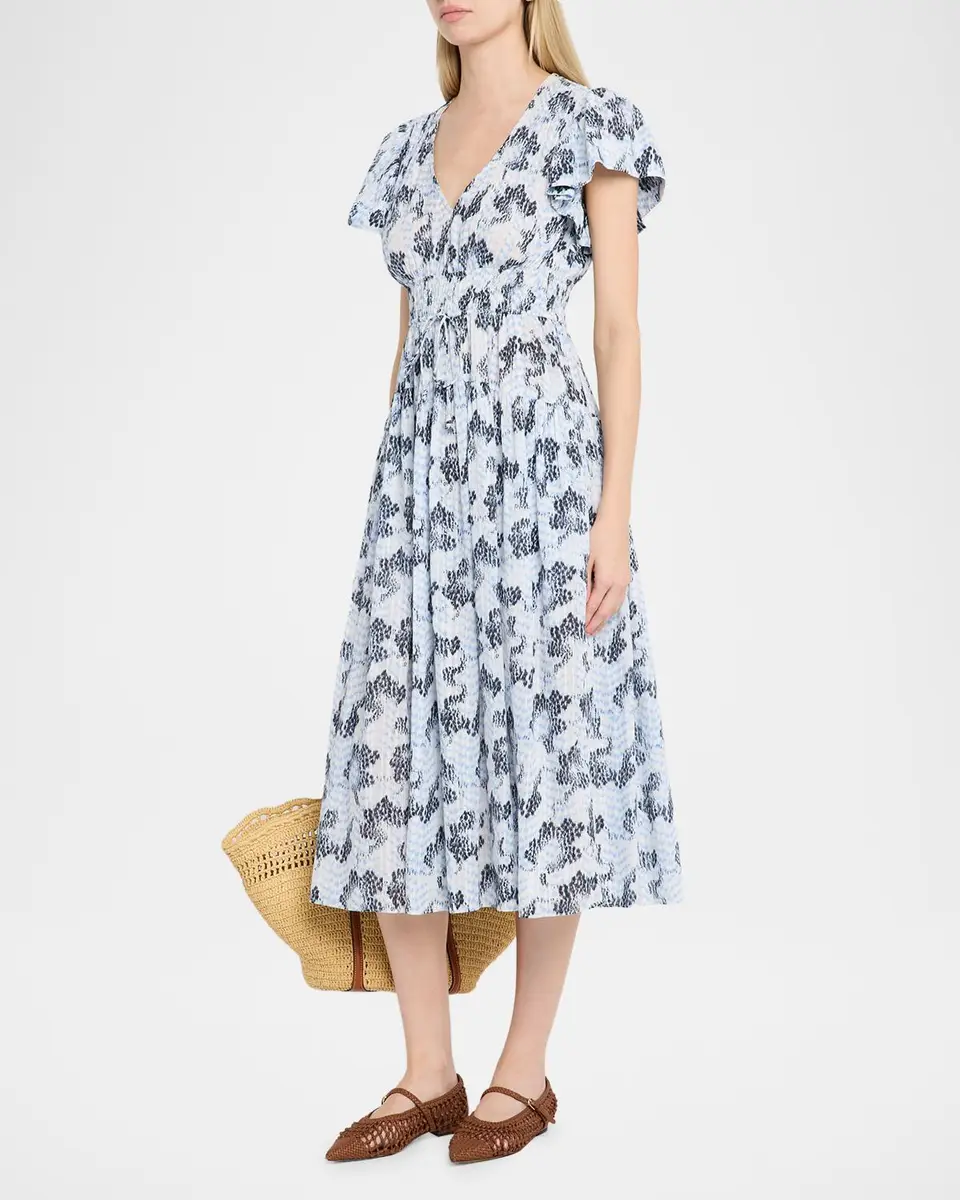 Ulla Johnson Lyria Printed Cotton Midi Dress | Thumbnail 4 Ulla Johnson Lyria Printed Cotton Midi Dress | Thumbnail 4