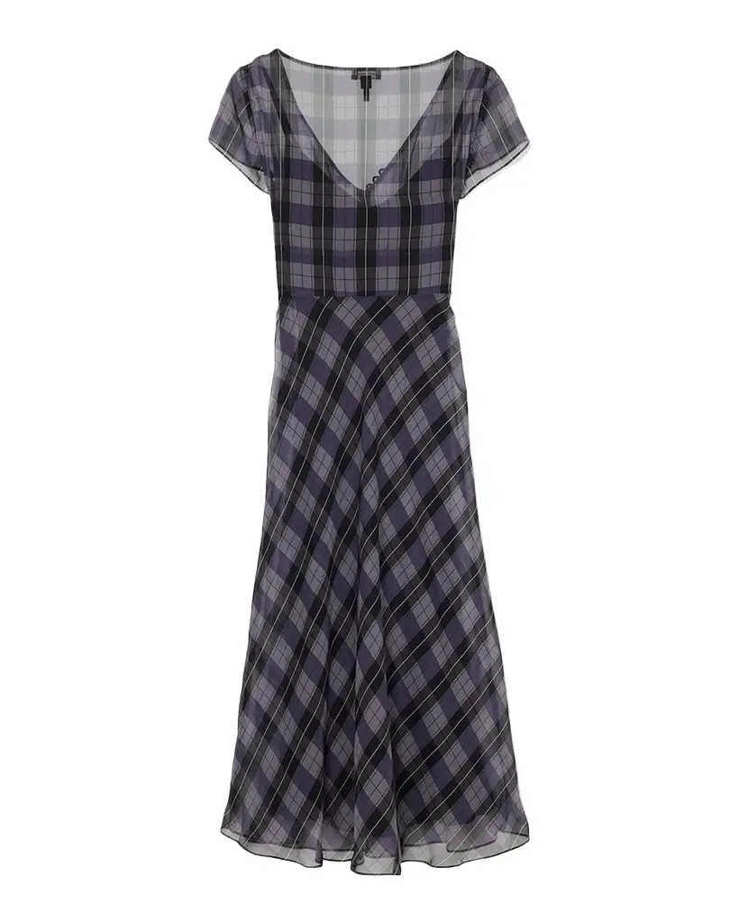 Marc Jacobs Plaid Chiffon Midi Dress | Image 1 Marc Jacobs Plaid Chiffon Midi Dress | Image 1