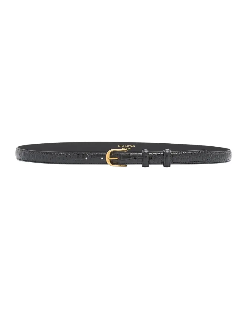 Nili Lotan Jane Croc Leather Thin Belt | Image 1 Nili Lotan Jane Croc Leather Thin Belt | Image 1