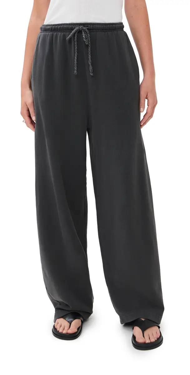 The Elder Statesman Daily Wide Leg Sweatpants Coal | Image 1 The Elder Statesman Daily Wide Leg Sweatpants Coal | Image 1