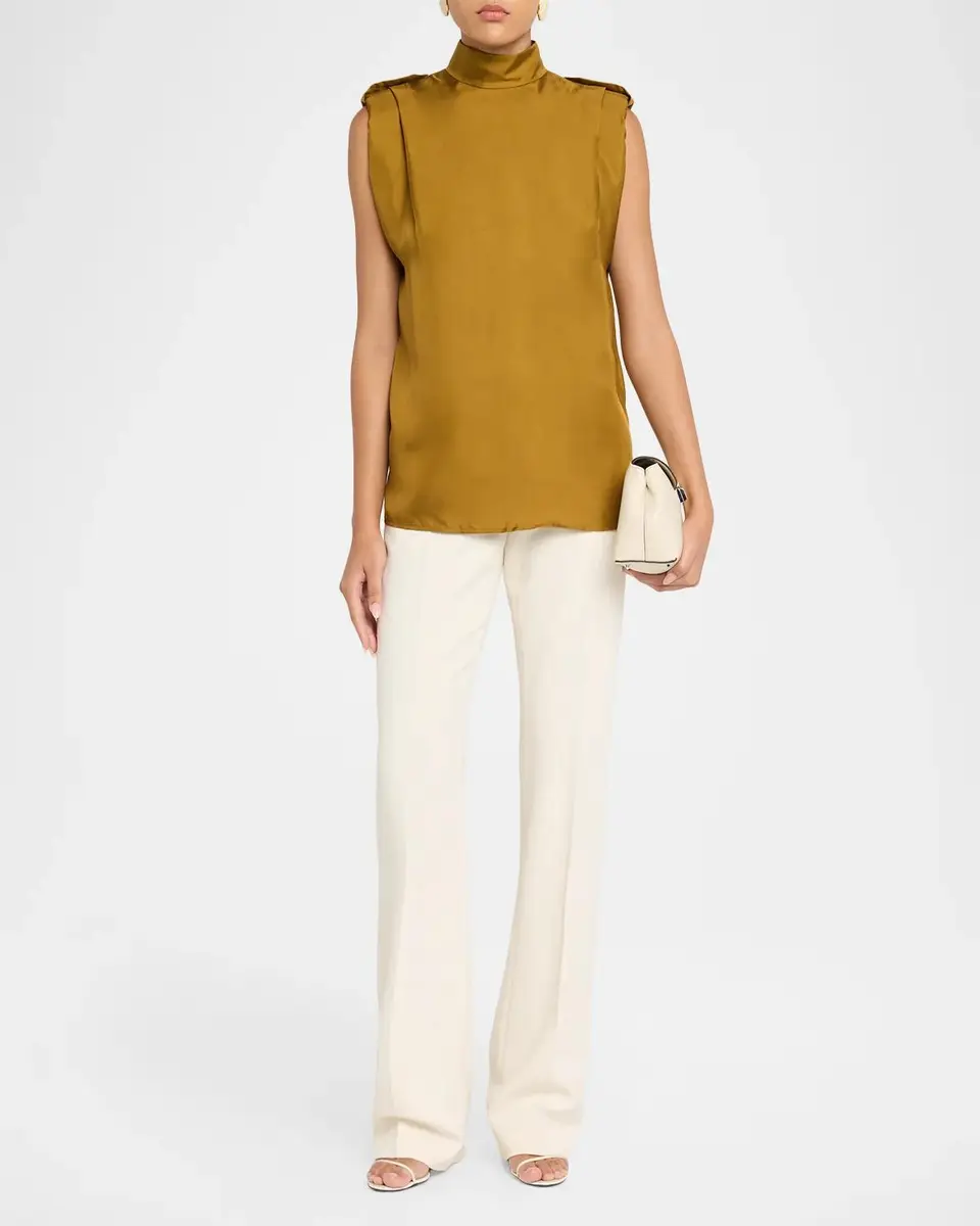 Zimmermann Sleeveless Tuck Satin Top | Thumbnail 2 Zimmermann Sleeveless Tuck Satin Top | Thumbnail 2
