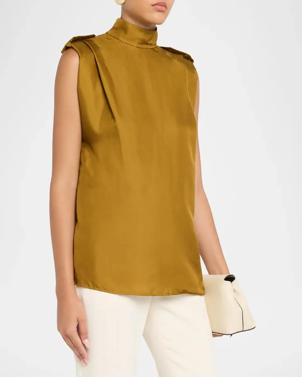 Zimmermann Sleeveless Tuck Satin Top | Thumbnail 4 Zimmermann Sleeveless Tuck Satin Top | Thumbnail 4