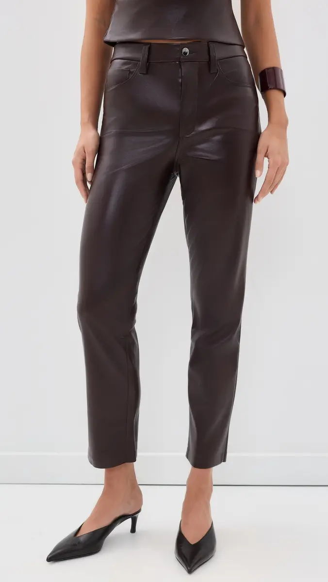 Joe's Jeans The Lyra Slim Ankle Vegan Leather Pants | Thumbnail 2