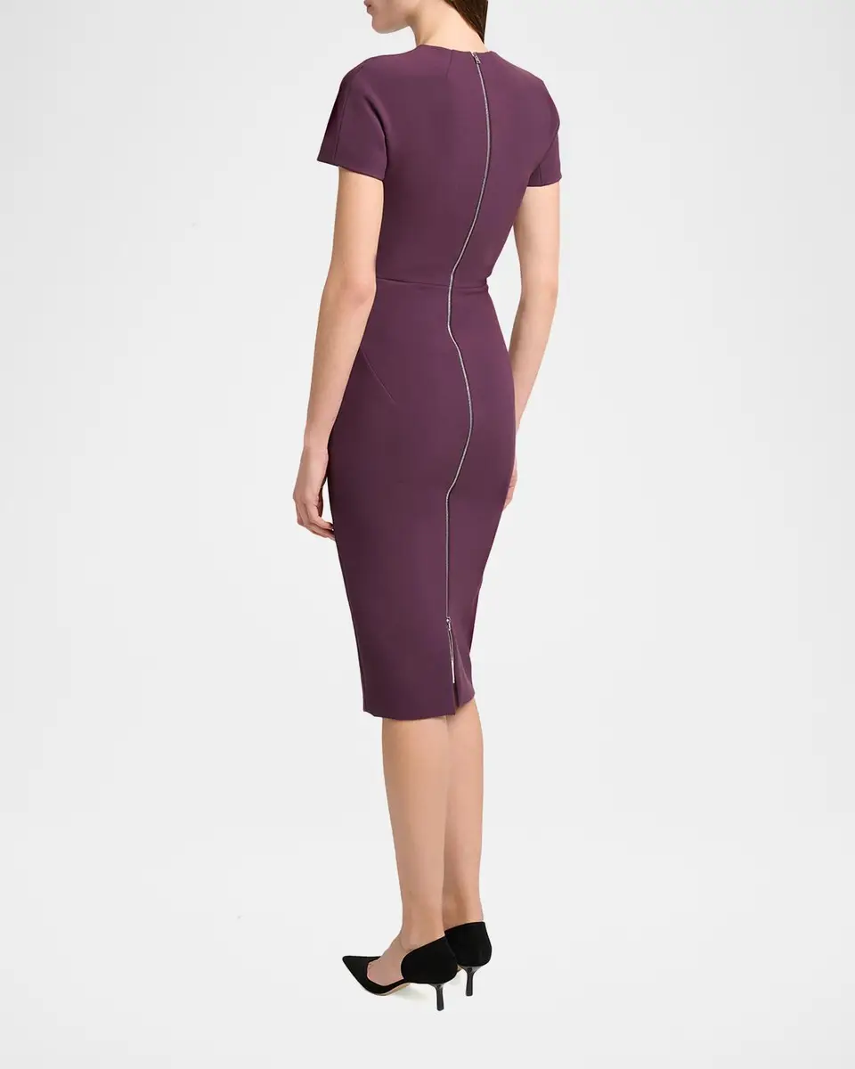 Victoria Beckham Fitted Wool Midi Dress | Thumbnail 3 Victoria Beckham Fitted Wool Midi Dress | Thumbnail 3