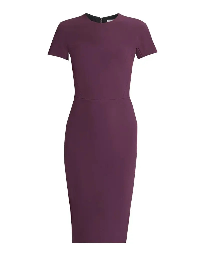 Victoria Beckham Fitted Wool Midi Dress | Image 1 Victoria Beckham Fitted Wool Midi Dress | Image 1