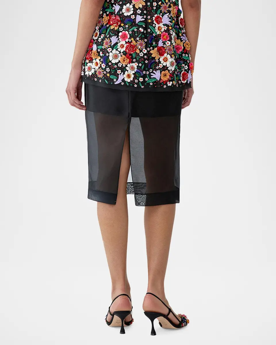 Carolina Herrera Silk Knee Length Skirt | Thumbnail 3 Carolina Herrera Silk Knee Length Skirt | Thumbnail 3