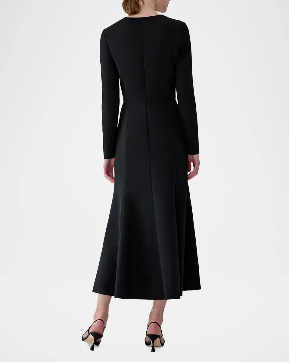 Carolina Herrera Floral Embellished Long-Sleeve Midi Trumpet Dress | Thumbnail 3 Carolina Herrera Floral Embellished Long-Sleeve Midi Trumpet Dress | Thumbnail 3