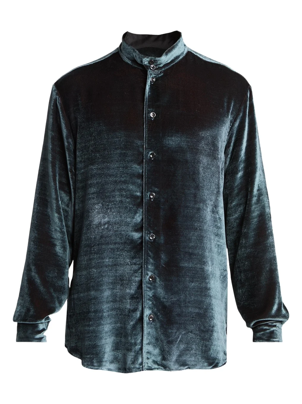 Giorgio Armani Men's Velvet Band Collar Button-Down Shirt