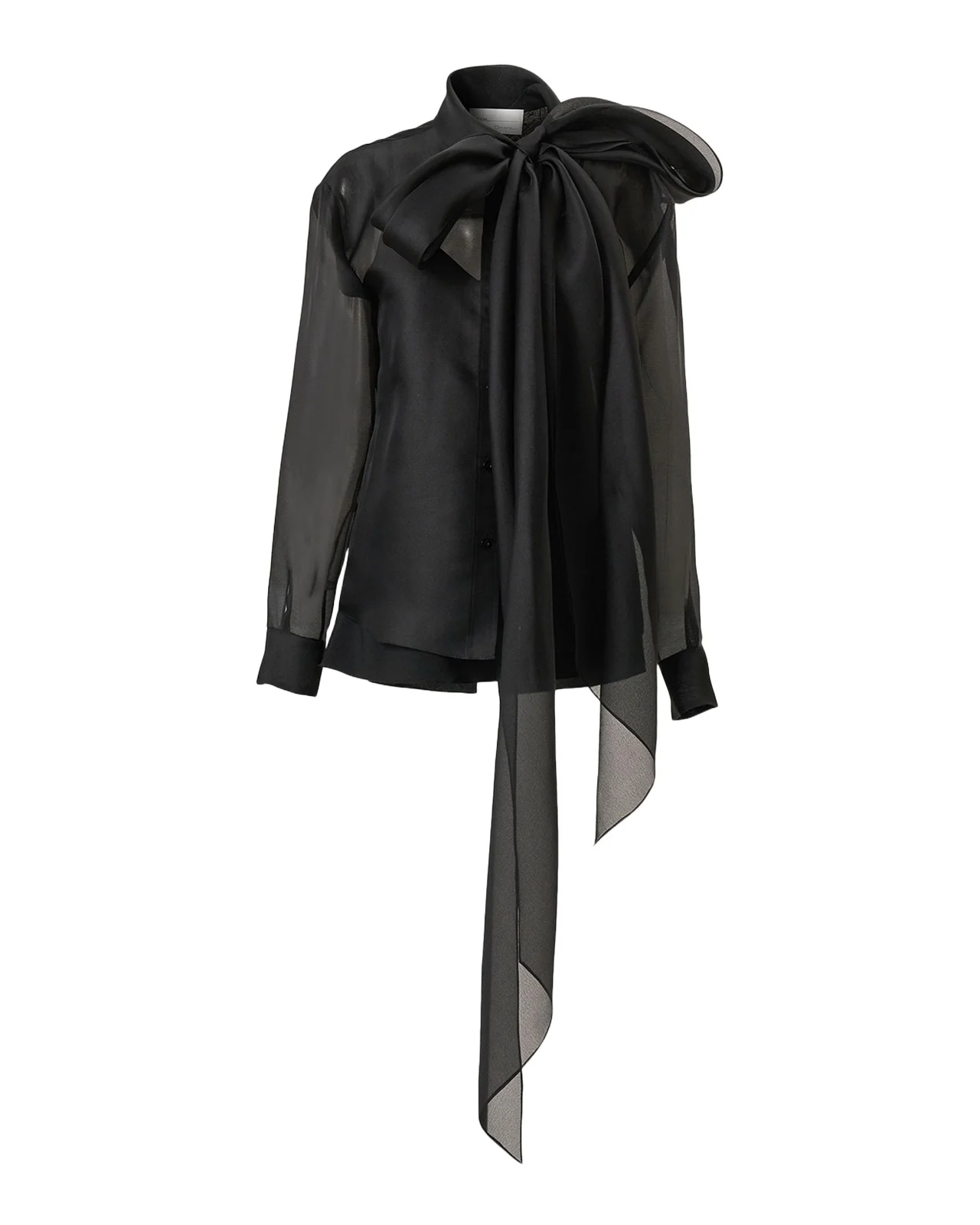 Bow Button-Front Silk Shirt Bow Button-Front Silk Shirt