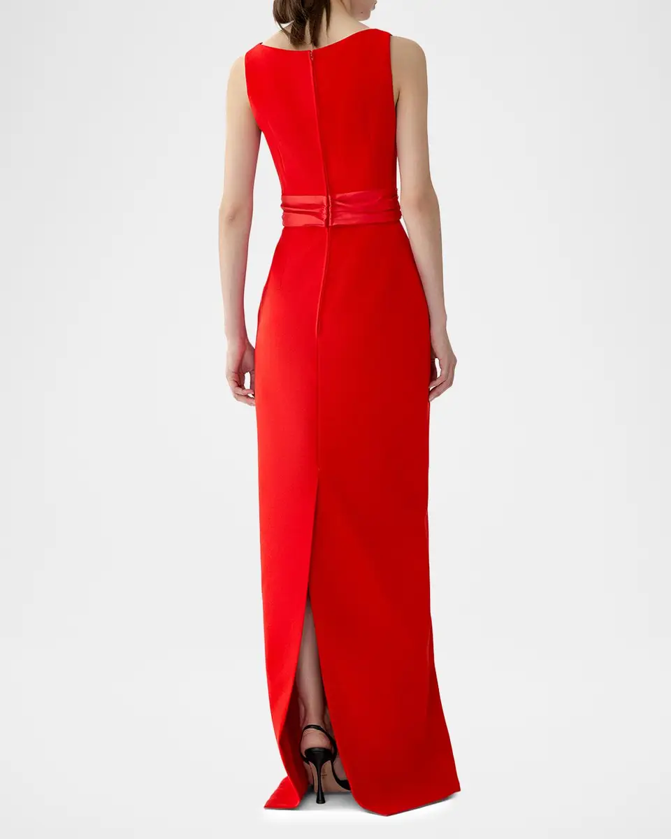 Carolina Herrera Sleeveless Boatneck Silk Overskirt Column Gown | Thumbnail 6 Carolina Herrera Sleeveless Boatneck Silk Overskirt Column Gown | Thumbnail 6