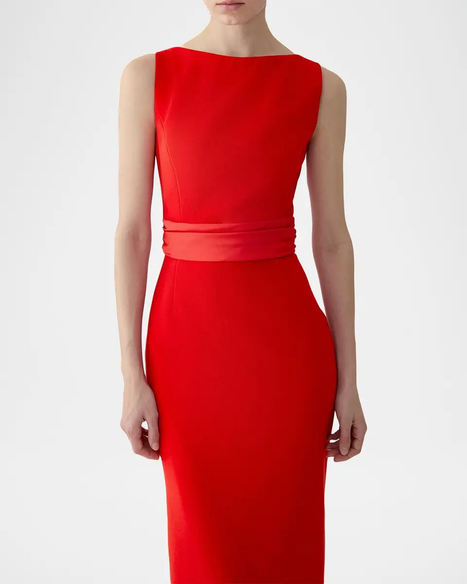 Carolina Herrera Sleeveless Boatneck Silk Overskirt Column Gown | Thumbnail 7 Carolina Herrera Sleeveless Boatneck Silk Overskirt Column Gown | Thumbnail 7