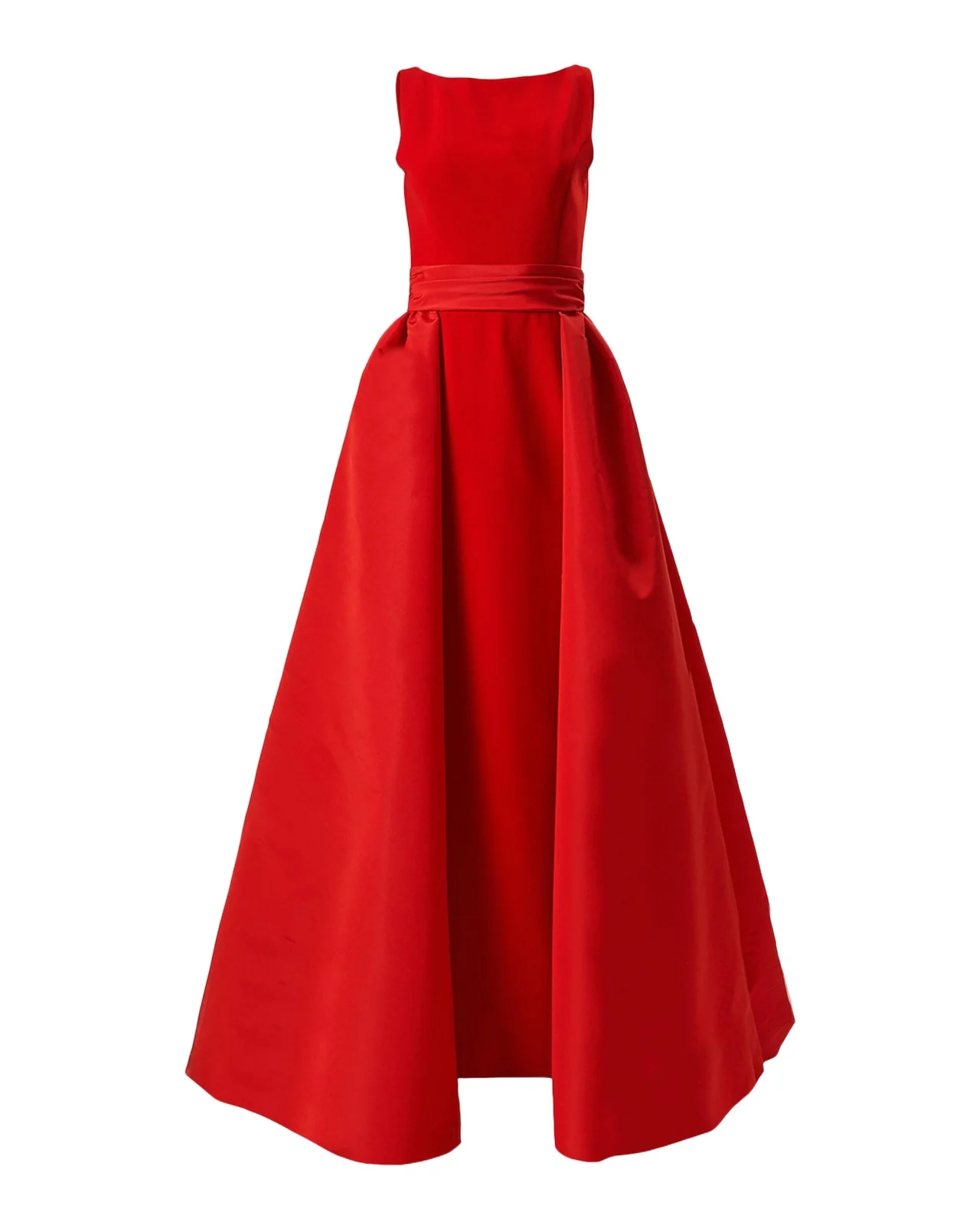 Sleeveless Boatneck Silk Overskirt Column Gown Sleeveless Boatneck Silk Overskirt Column Gown