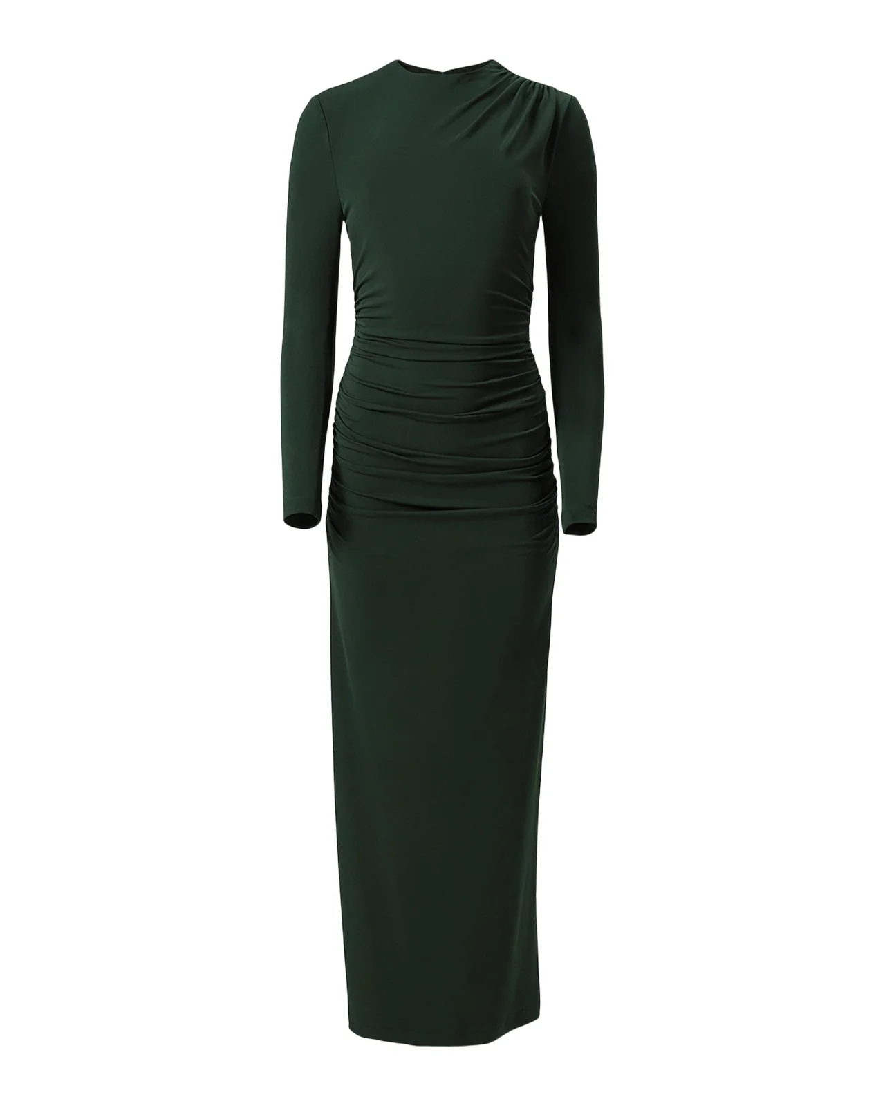 Carolina Herrera Ruched Long-Sleeve Maxi Dress