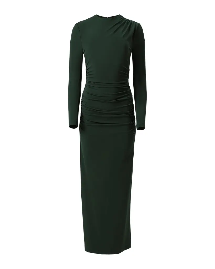 Carolina Herrera Ruched Long-Sleeve Maxi Dress | Image 1 Carolina Herrera Ruched Long-Sleeve Maxi Dress | Image 1