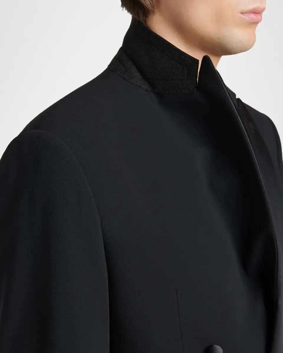 Giorgio Armani Men's Double Breasted Virgin Wool-blend Blazer | Thumbnail 6