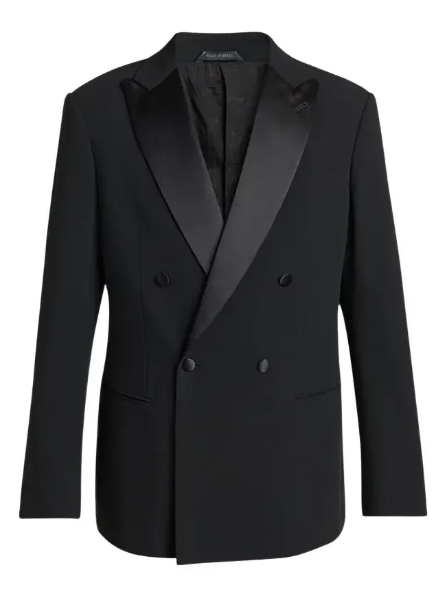 Men's Double Breasted Virgin Wool-blend Blazer Men's Double Breasted Virgin Wool-blend Blazer