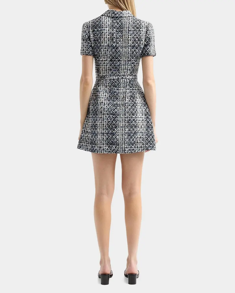 Oscar de la Renta Collared Tweed Mini Dress | Thumbnail 4