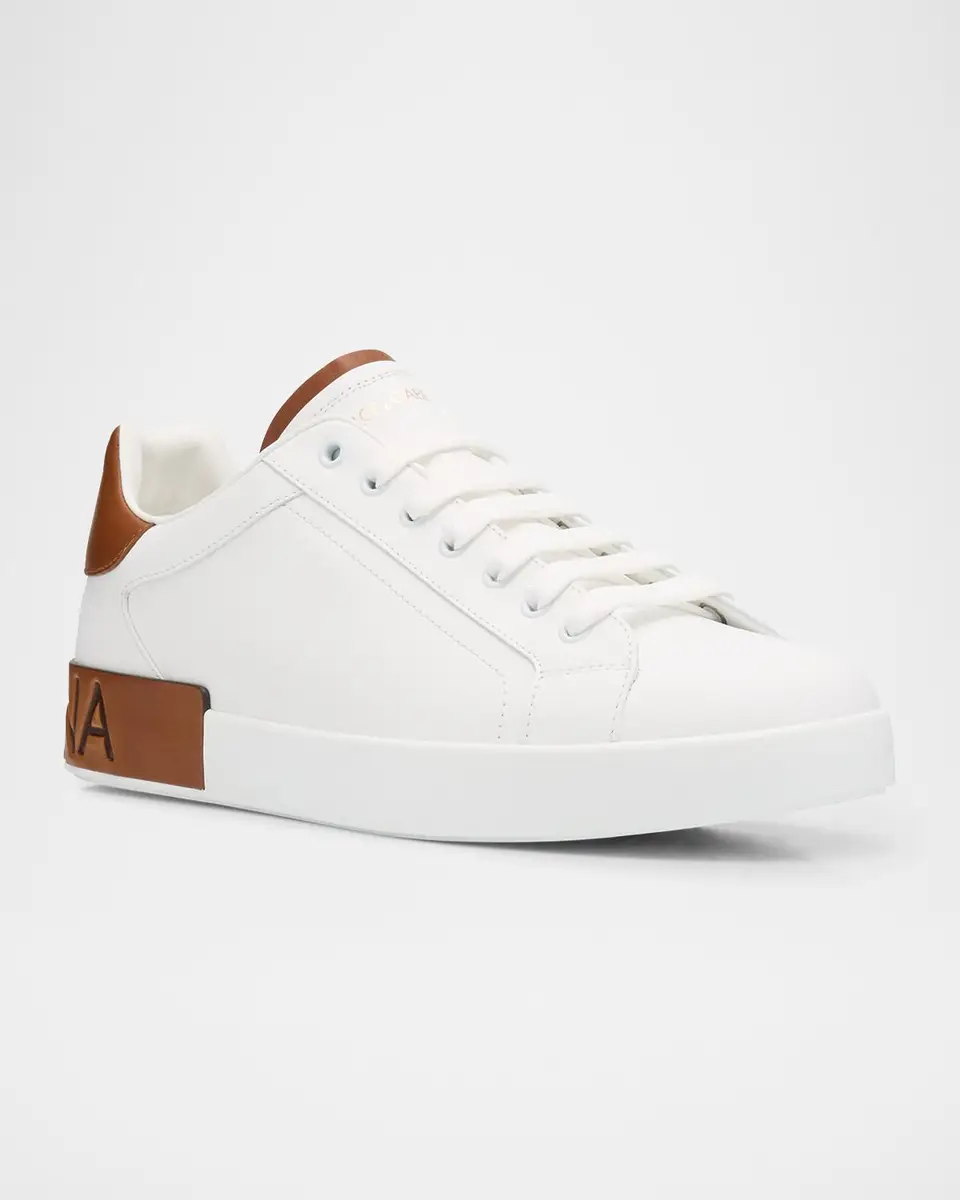 Dolce & Gabbana Men's Portofino Calfskin Low-Top Sneakers | Thumbnail 3 Dolce & Gabbana Men's Portofino Calfskin Low-Top Sneakers | Thumbnail 3