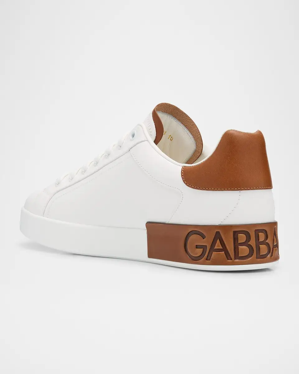 Dolce & Gabbana Men's Portofino Calfskin Low-Top Sneakers | Thumbnail 4 Dolce & Gabbana Men's Portofino Calfskin Low-Top Sneakers | Thumbnail 4