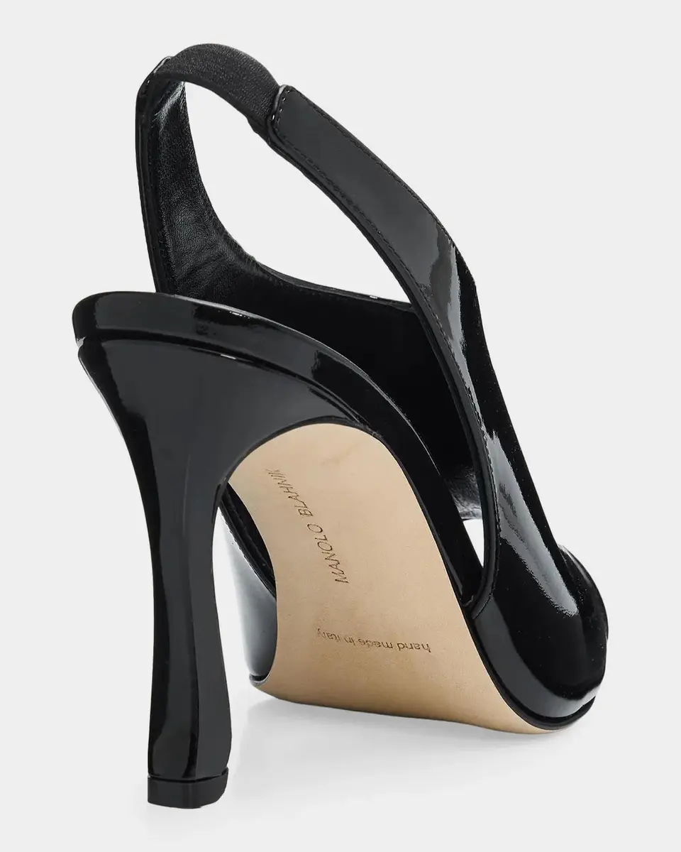 Manolo Blahnik 90mm Minufle Patent Leather Slingback Sandals | Thumbnail 3 Manolo Blahnik 90mm Minufle Patent Leather Slingback Sandals | Thumbnail 3