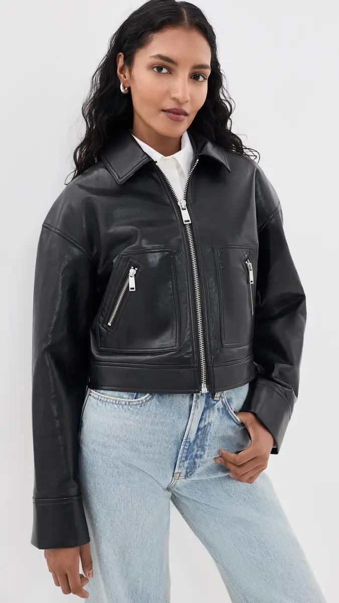 Anine Bing Assan Faux Leather Jacket | Thumbnail 2 Anine Bing Assan Faux Leather Jacket | Thumbnail 2