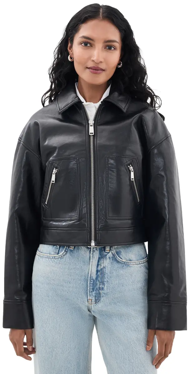 Anine Bing Assan Jacket Black Recycled eather | Image 1 Anine Bing Assan Jacket Black Recycled eather | Image 1