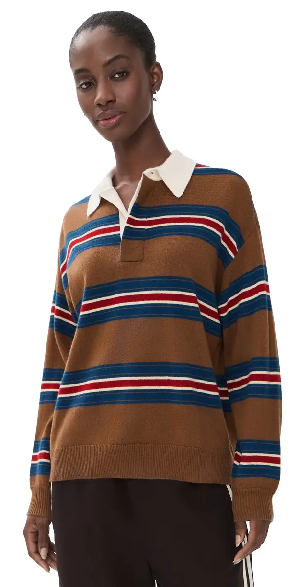 Staud Michael Cashmere Polo Sweater
