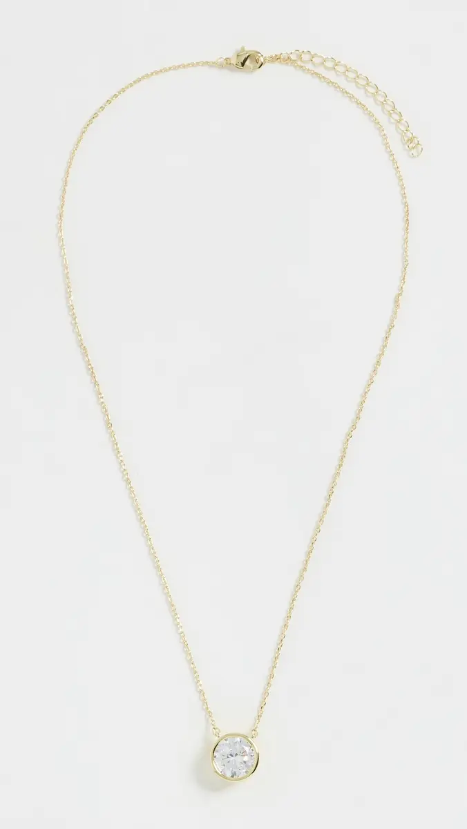 By Adina Eden Cubic Zirconia Bezel Necklace & Earring Set Gold | Thumbnail 4 By Adina Eden Cubic Zirconia Bezel Necklace & Earring Set Gold | Thumbnail 4