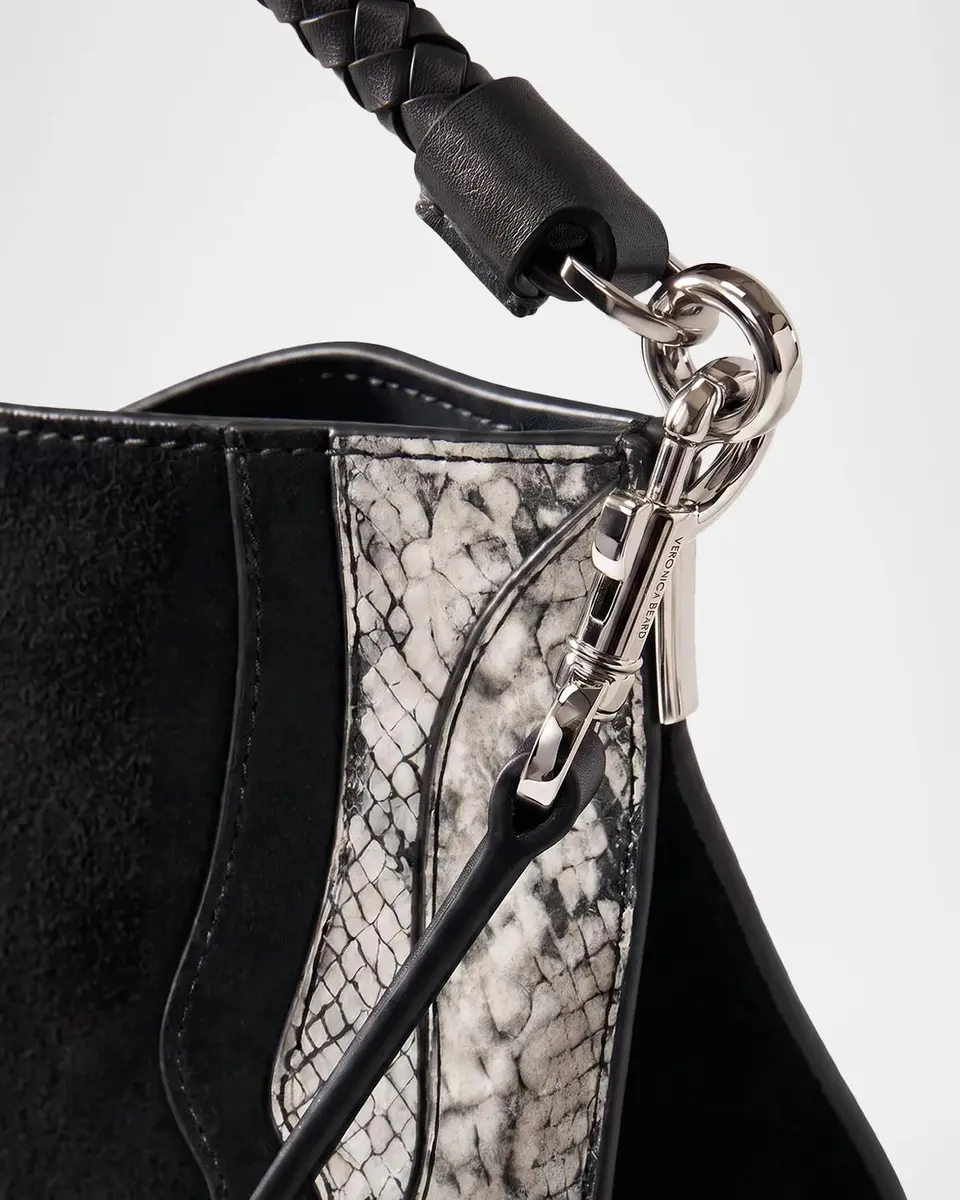 Veronica Beard Vida Snakeskin-Embossed Suede Shoulder Bag | Thumbnail 5 Veronica Beard Vida Snakeskin-Embossed Suede Shoulder Bag | Thumbnail 5