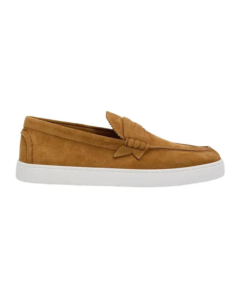 Christian Louboutin Men's The Harold I Flat Leather Red-Sole Boat Shoes | Image 1 Christian Louboutin Men's The Harold I Flat Leather Red-Sole Boat Shoes | Image 1