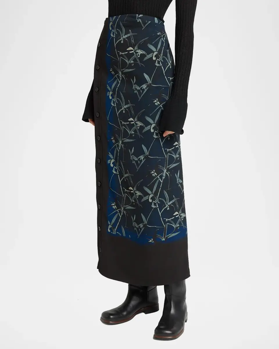 Proenza Schouler Anais Floral-Print Button-Side Midi Skirt | Thumbnail 4 Proenza Schouler Anais Floral-Print Button-Side Midi Skirt | Thumbnail 4
