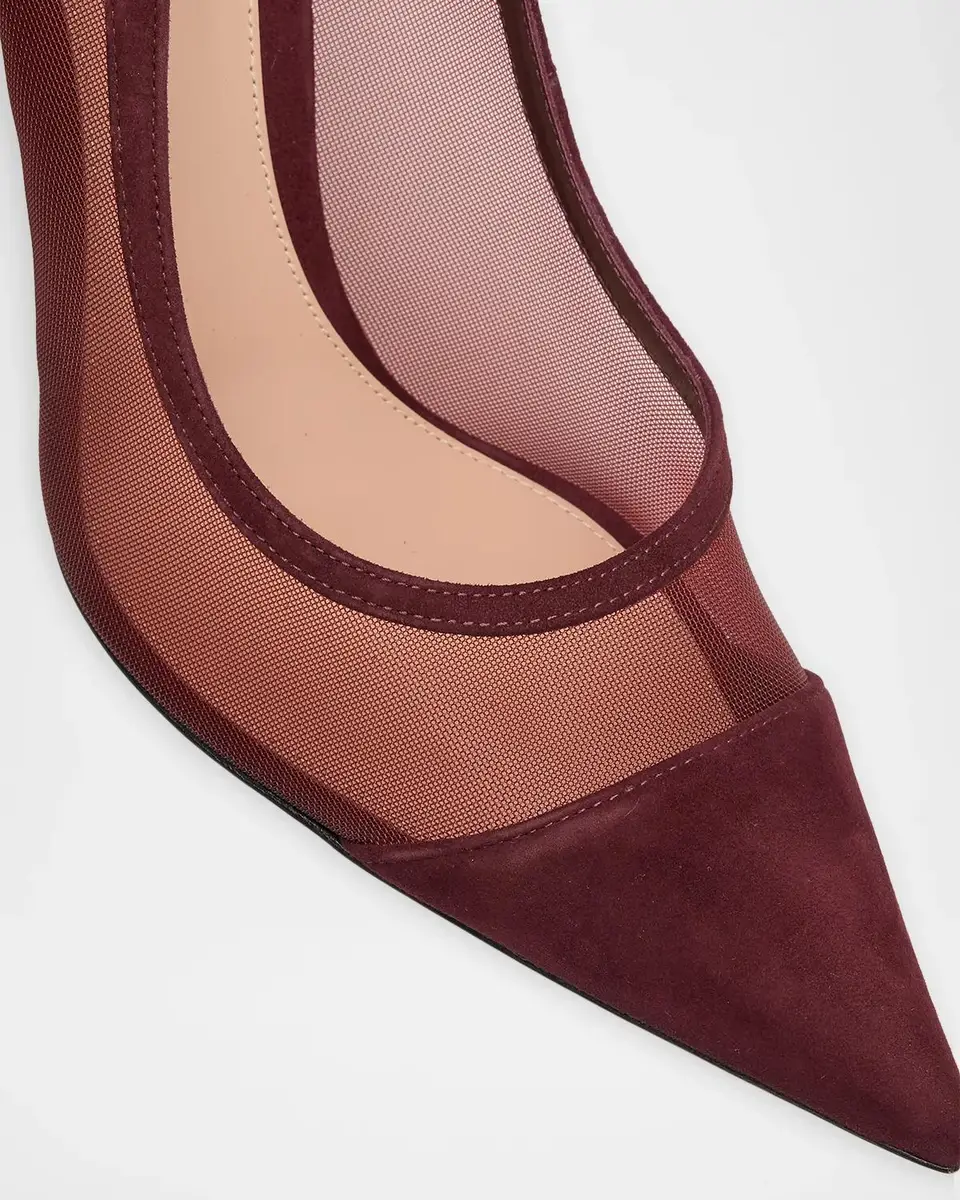Gianvito Rossi 95mm Mesh and Suede Pointed-Toe Pumps | Thumbnail 3 Gianvito Rossi 95mm Mesh and Suede Pointed-Toe Pumps | Thumbnail 3