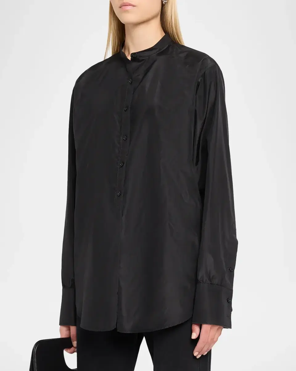 The Row Lula Silk Taffeta Button-Down Top | Thumbnail 4