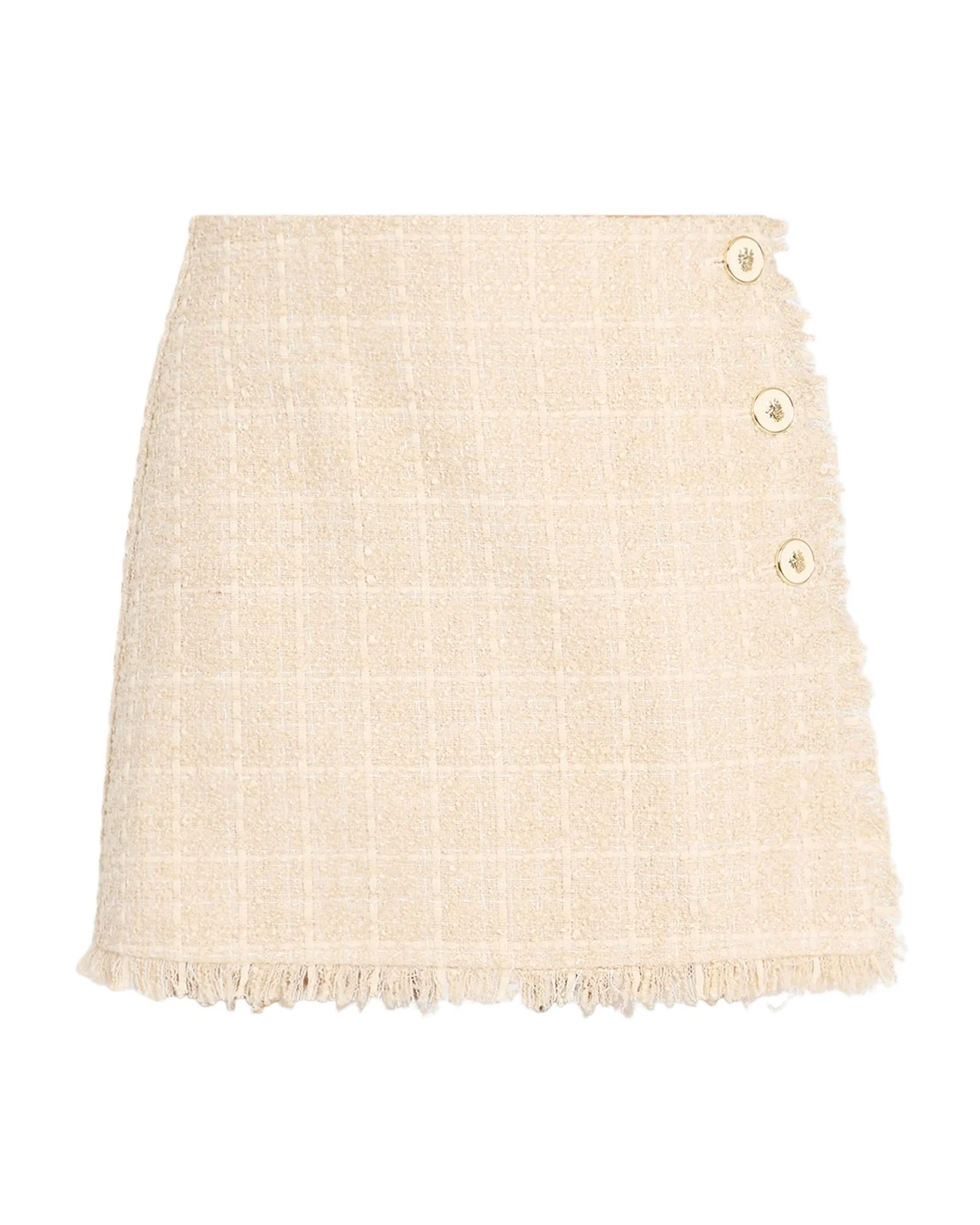 Tweed Wrap Mini Skirt